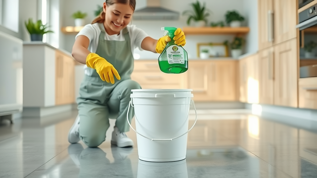 Eco-friendly cleaning solution for clean epoxy floor, DIY floor maintenance