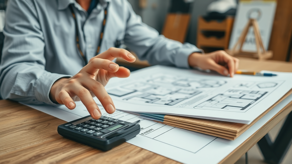 industrial floor coatings cost estimate contractor reviewing material samples floor plans calculator installation pricing