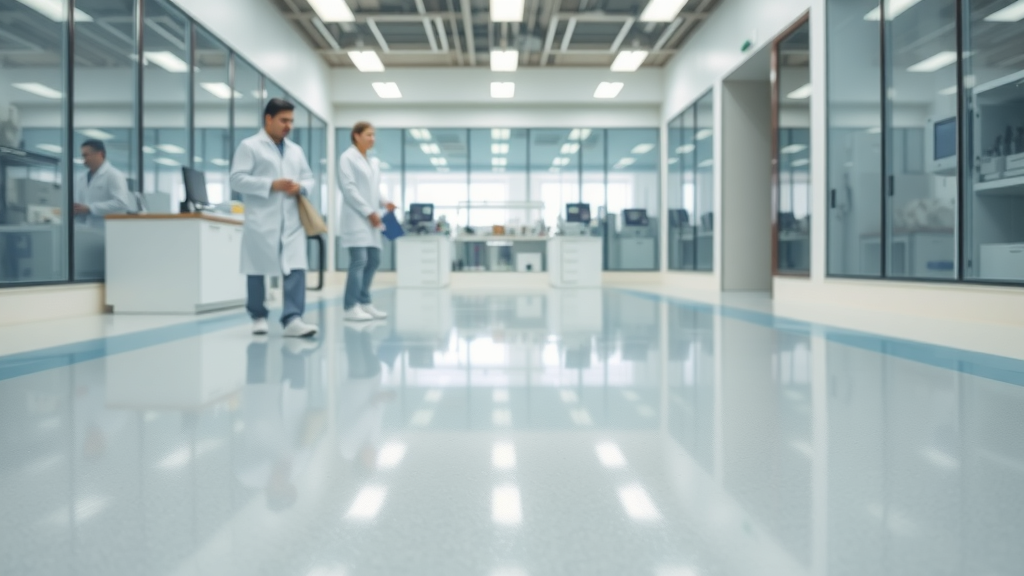 advanced research lab polyurea polyurethane floor seamless hygienic industrial floor coating system