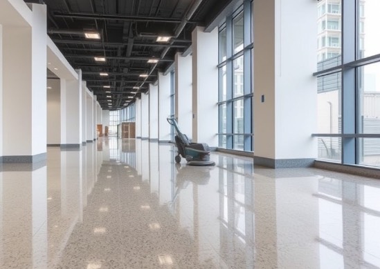 Expert commercial polishing floor services for a glossy finish.